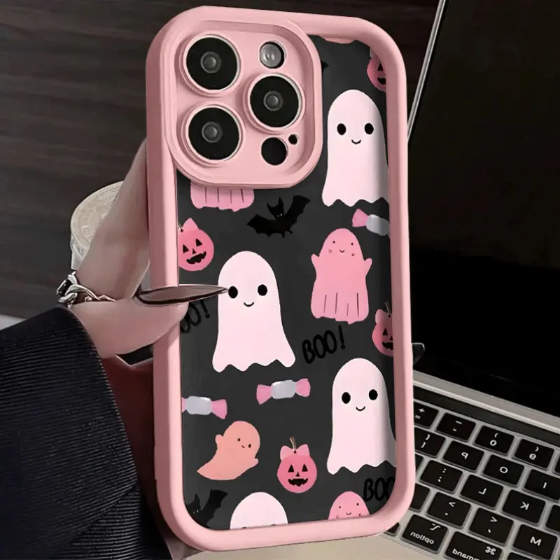 Pink Ghost Bat Candy Phone Case by Mood In Case