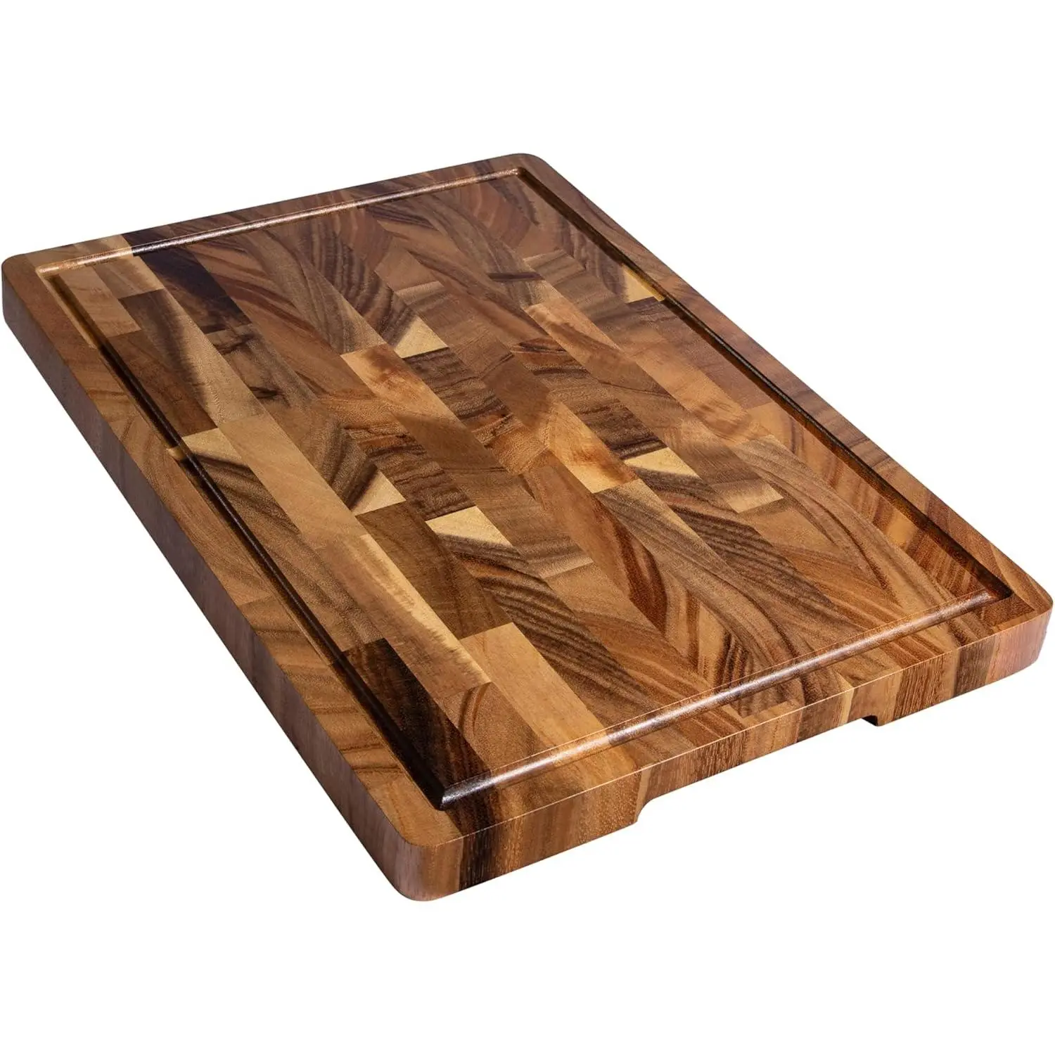 Walnut  Boards for Kitchen, End Grain Wooden Chopping Board with Juice , Charcuterie Butcher Block for Meal Prep & Serving with  Box, 16.5" x 11.6" x 0.8"