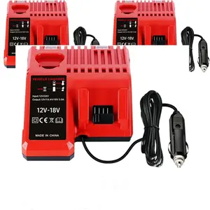 Milwaukee Multi Voltage Car Charger for M12 & M18 Batteries 12V-18V Lithium Ion Models 48-59-1812 48-11-2420 48-11-1815 48-11-1840 48-11-1841 48-11-1850 (Excluding the battery)