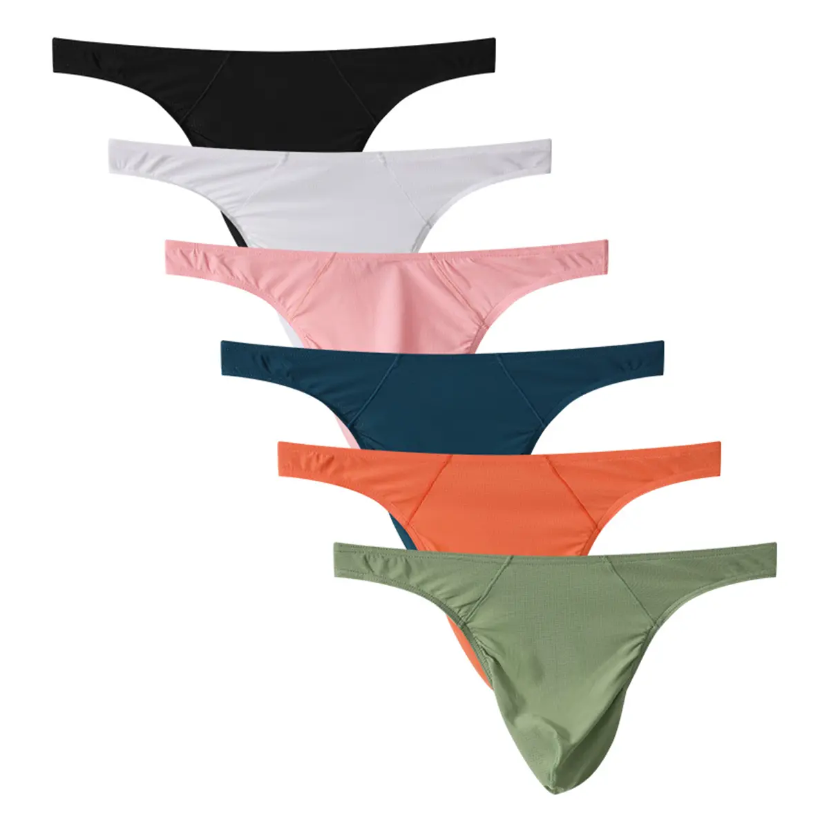 Men's stylish low-rise briefs, available in multiple sizes, 6-pack.