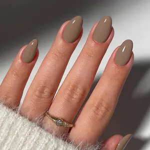 24pcs Oval Press-On Nails, High-End Wearable Nail Tips, Suitable for Girls' Daily Life and Parties, Single Item Pack