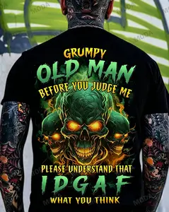 Chaosmoda Generation Y Grumpy Old Man Before You Judge Me Custom Year Skull T-shirt