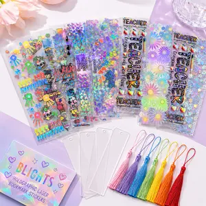 Bling Cartoon Random 20pcs Holographic laser bookmark sticker summerwins