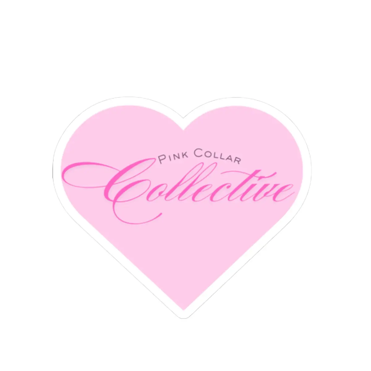 Pink Collar Collective heart sticker | Kiss-Cut Sticker