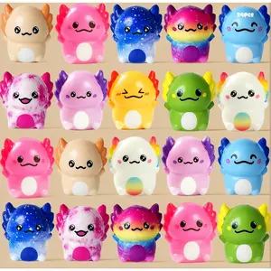 slow squishy toy 24 pcs slow rising stress relief fidget axolotl squishies party favors for adults kids bulk