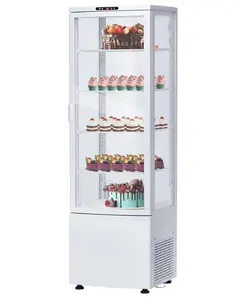 【GARVEE】Countertop Refrigerator 8.4 Cu.Ft. Bakery Display Case with LED Lighting, Fast Cooling, Rear Sliding Door, Pastry Showcase for Bakery, Cafe, Restaurant, Black Commercial Fridge