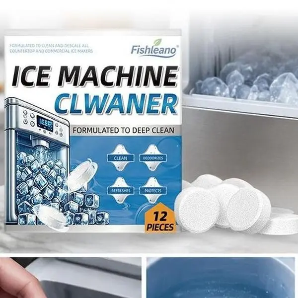 12pcs Ice Machine Cleaner, kitchen safety descaling cleaning tablets, compatible with all types of ice makers cleaners, household