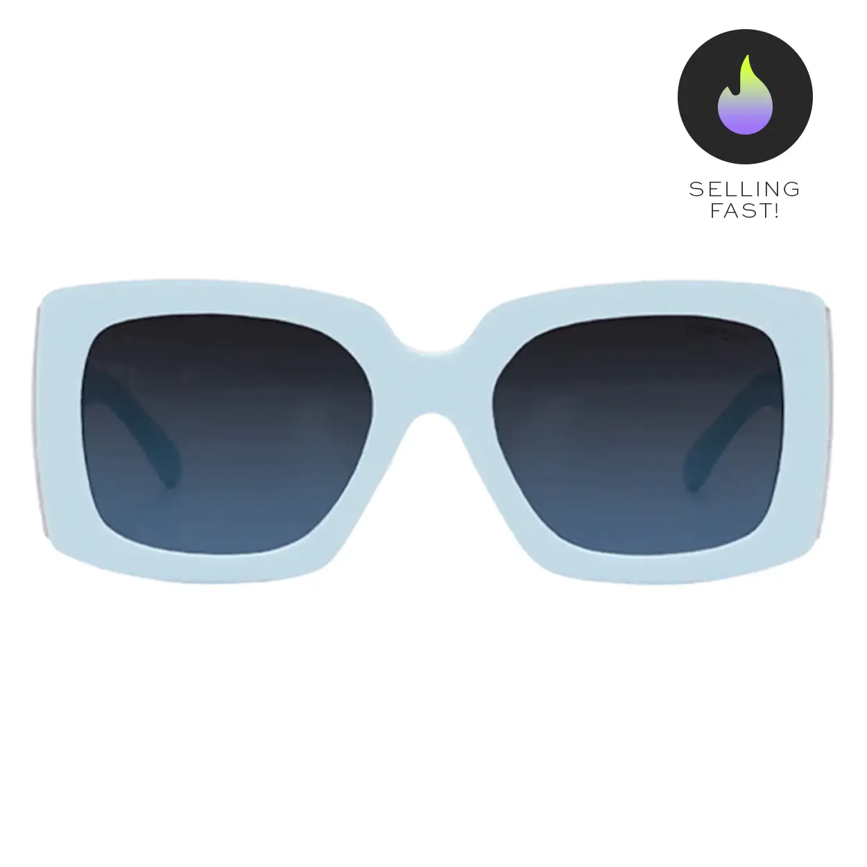 Topfoxx Bardot Unisex Oversized Round Sunglasses - Light Blue - Tangle-Free - Certified Shatter-Resistant Lenses - UV400 - 60s Aesthetic - Chic Retro Style - For Casual Outings