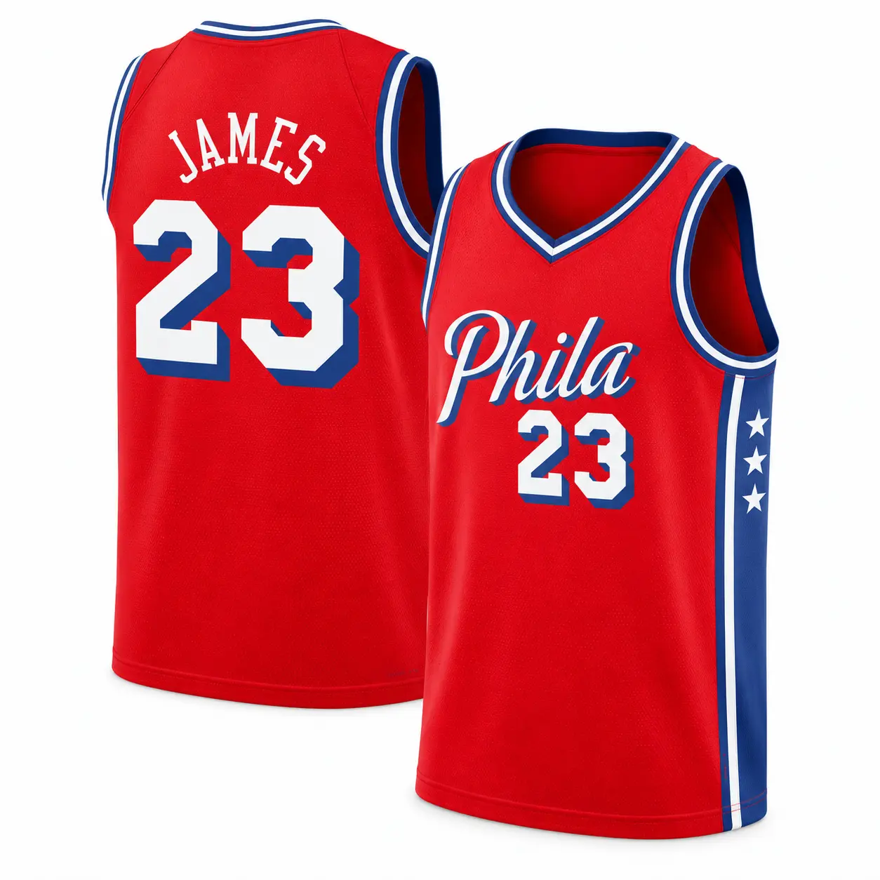 #23 James Phila 26-27 Red Basketball Jersey, Breathable Game Day Sports Shirt, Short Sleeve, Quick-Dry Breathable Shirt, Cool Gift Idea