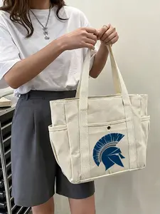 Sturdy and Comfortable Case Western Reserve University Spartan logo Canvas Party Handbags Suitable for daily commuting.