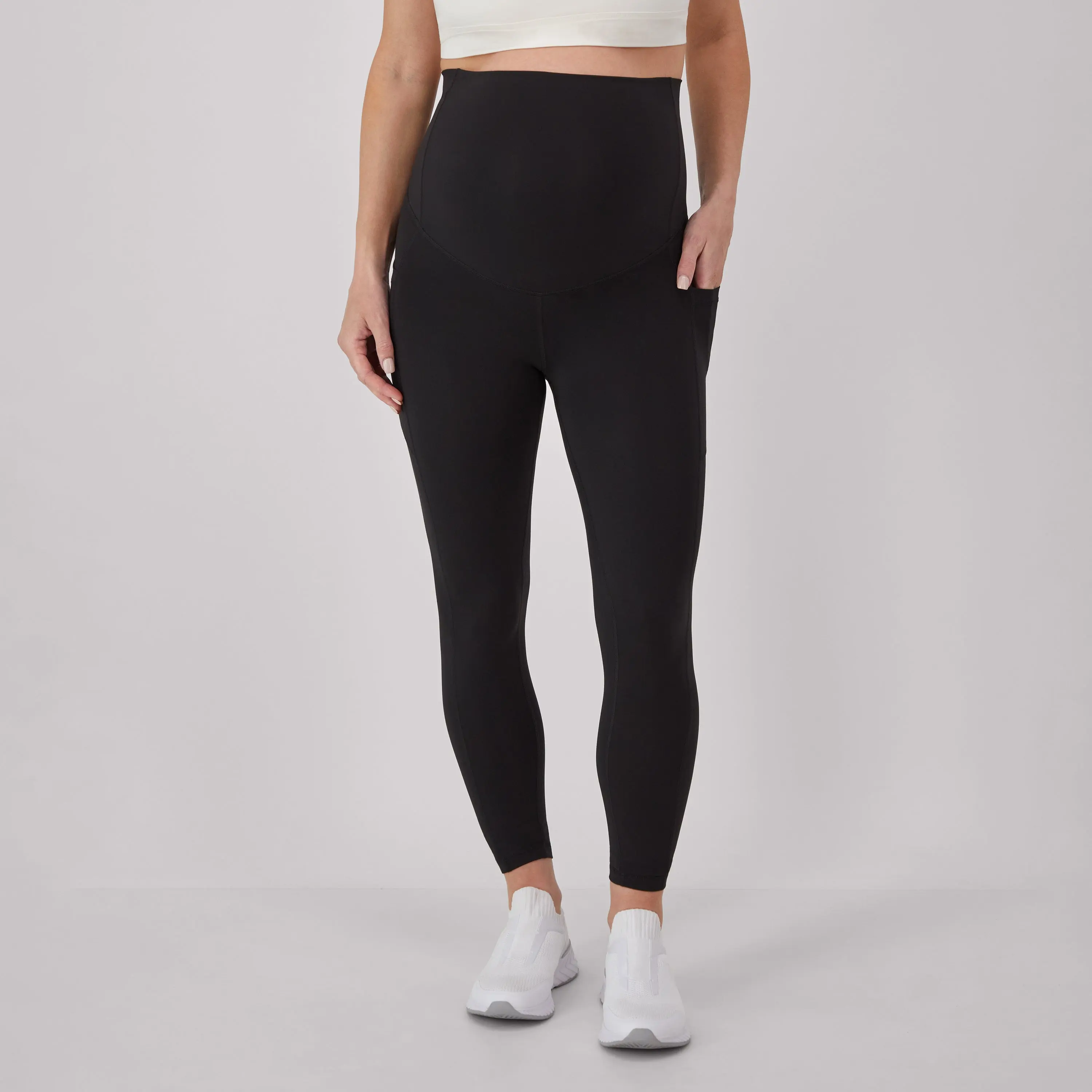 Hanes Maternity Women's Stretch & Recover 7/8 Leggings 25" Inseam Intimates Comfortable Fit Soft Fabric Breathable Mt108 Pregnancy Clothes