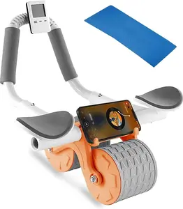 ab roller wheel   workout Abdominal Fitness Wheel for Core Muscles Training Automatic Rebound Ab Roller with Timer Ergonomic Design