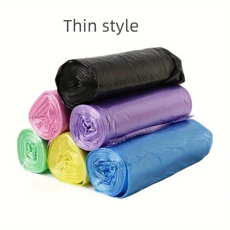 100pcs Plastic Garbage Bags, Convenient Trash Bag, Plastic Waste Cleaning Storage Container, Kitchen Bathroom Bedroom Office Accessories