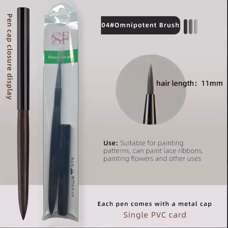 High Quality Shin Pink 10Pcs Nail Brush Set Soft Nylon Brushes With Sandalwood & Metal Cap for Precise Application