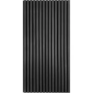 Select 1 Pack Wood Slat Wall Panels, 2’ x 8’ Acoustic Wood Wall Decor, Foam Base Sound Proof Peel and Stick Tile, Wall Art for Home & Room Decor, Living Room & Bedroom, Black