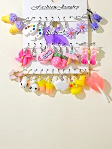 32pcs Fun Series Dinosaur Windmill Ice Cream Lollipop Earrings Set, Birthday Gift, Holiday Gift, Party Favors, Kids Jewelry