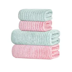 4pcs towel set-Vertical Stripe Pattern,Including 2 Bath Towels, 2 Towels, Simple And Generous,Soft And Absorbent, Four-Season, Suitable for Home Bathroom, Hotel, Swimming And Playing in The Water, Party, Wiping Tableware, Teacups And Bar Utensils