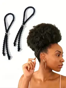 New Style Solid Color Hair Tie, High Stretch Ponytail Holder, Fashion Hair Accessories for Women & Girls, Minimalist Headwear Suitable for Thick Curly Hair, Ponytail Hairstyle