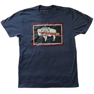 Wyoming->Buffalo Short Sleeve Casual Tee Shirt