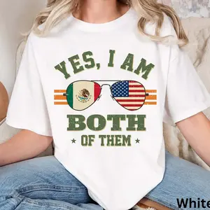 Mexico American Flag Unity Shirt, Mexican Pride Tee, Cotton Png, Full Sizes, For Men, For Women, American Shirt, 4th of july