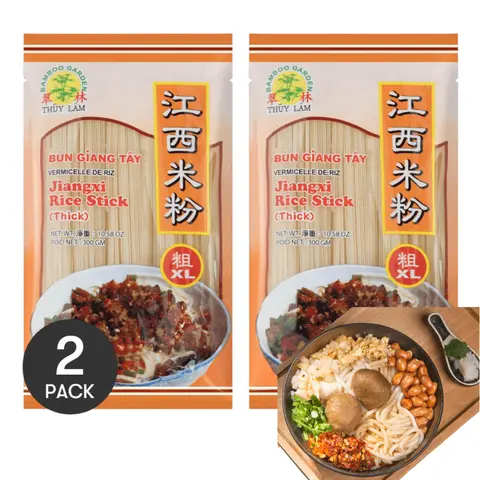 Bamboo Garden Jiangxi Rice Stick Thick 300g Pack of 2 Chinese Meal Asian Veggie Bowl Grain Spicy Vermicelli de Riz