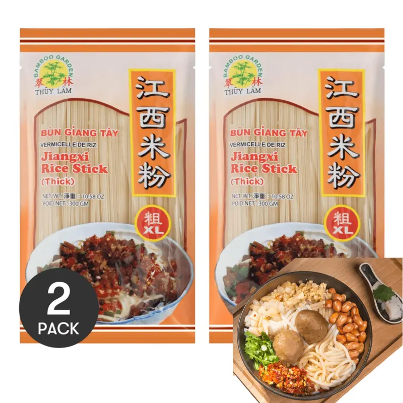 Bamboo Garden Jiangxi Rice Stick Thick 300g Pack of 2 Chinese Meal Asian Veggie Bowl Grain Spicy Vermicelli de Riz