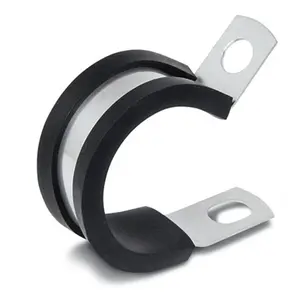 KMC Stampings  2 in. Galvanized Steel in. .406 in. Hole Diameter Epdm Cushion Clamp Pack - 25 Pieces
