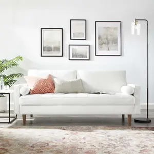 Modway Valour Performance Velvet Sofa in White