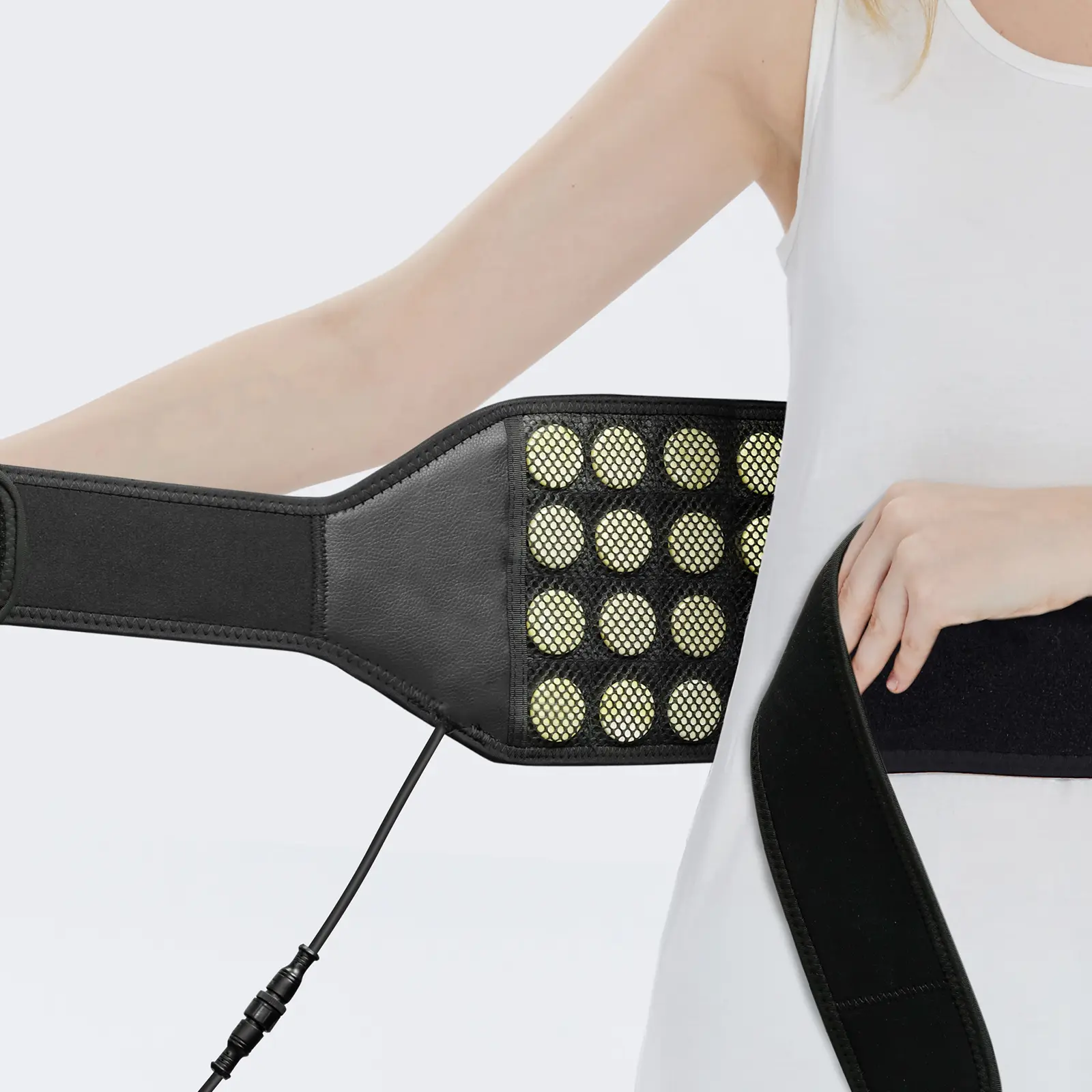 UTK Electric Infrared Heating Pad Belt with 20 Jade Stones for Lower Back Pain Relief, Smart Control with Timer & Auto-Off, Relaxing Muscle Therapy Heated Pad