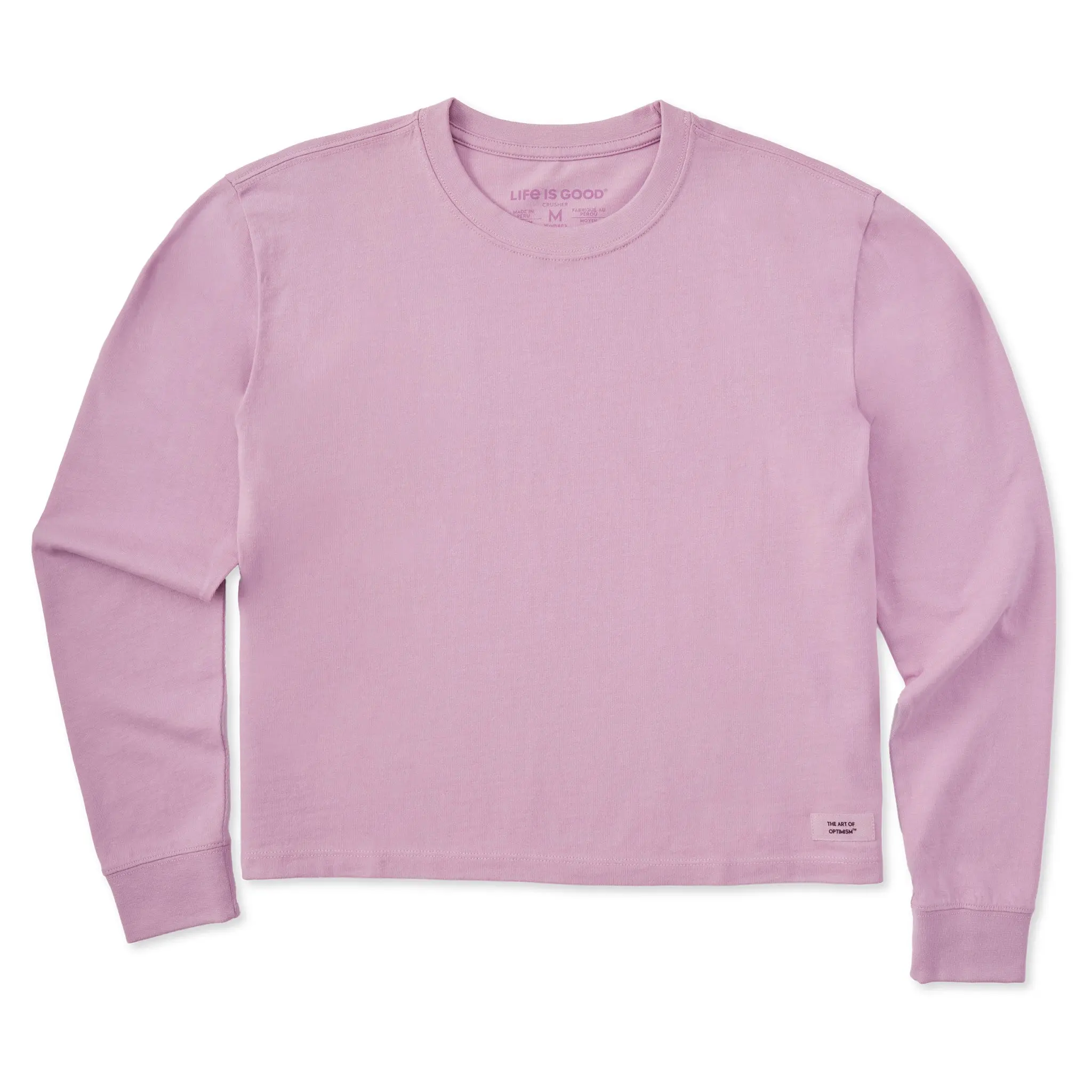 Women's Solid Long Sleeve Crusher Boxy Tee