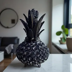 Mexican pottery, Pineapple decor, Mexican decoration, Pineapple sculpture, Glazed clay pineapple, Pottery from Michoacan