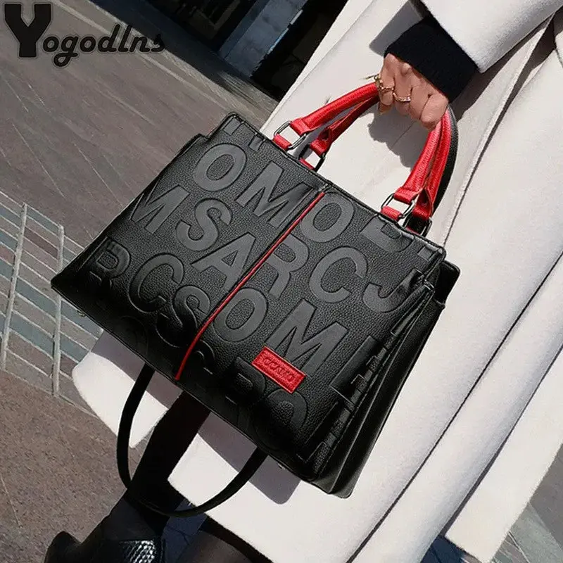 Leather Designer Tote – Casual Large-Capacity Crossbody Shoulder Bag for Women