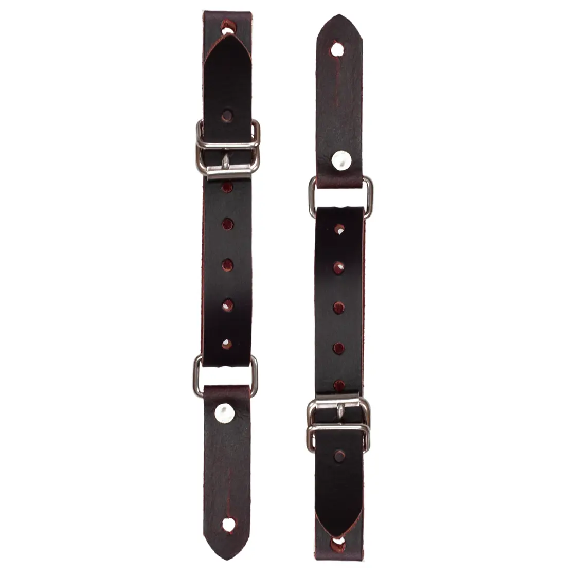 Dark Oil Adjustable Leather Youth Spur Straps