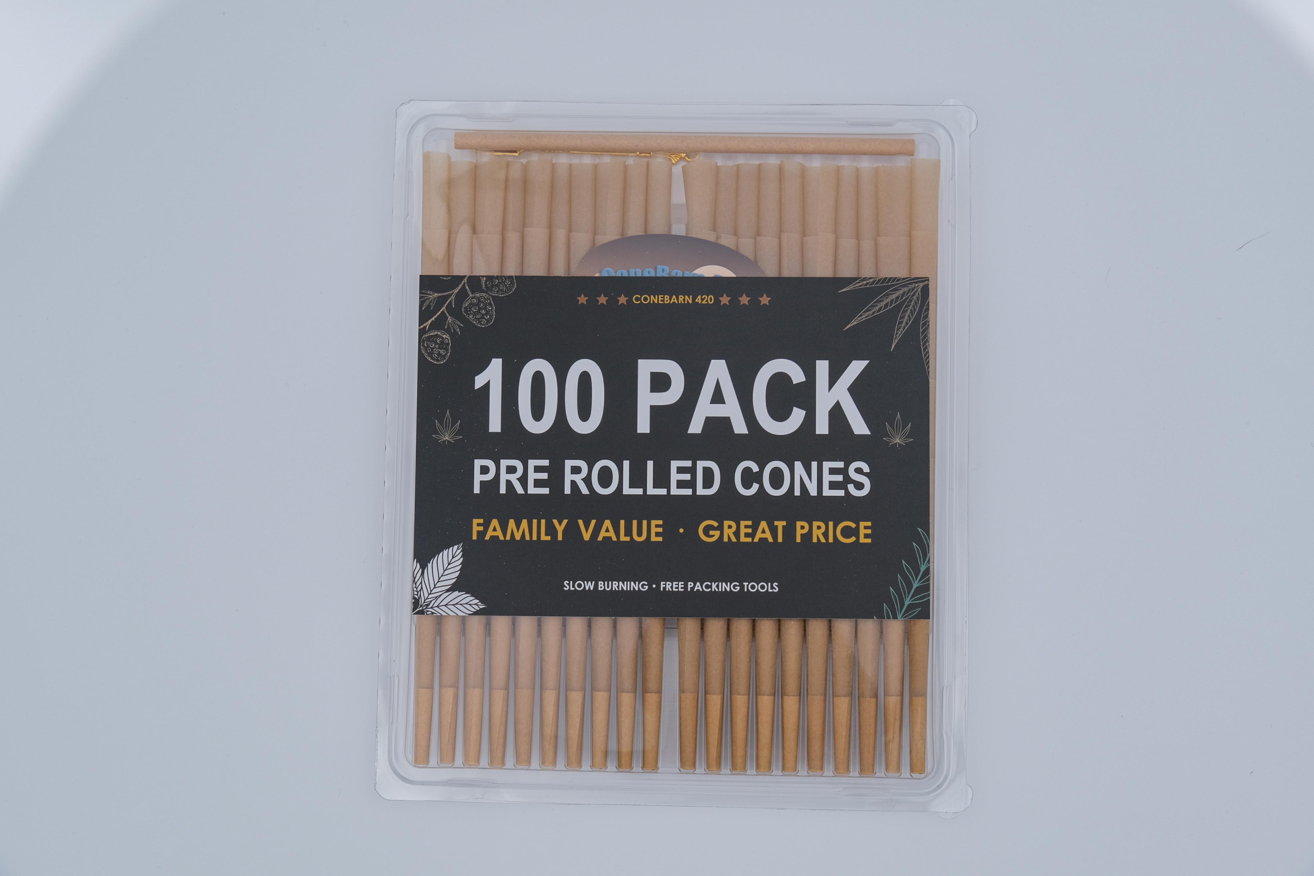 100-Pack Natural Wood Tone Craft Cones | 108mm Pre-Shaped Paper Tubes ...