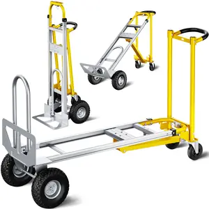3-in-1 Convertible Utility Hand Truck, 850 lbs Heavy Duty Folding Dolly Cart, Multi-Use Platform Cart with Upright Dolly Mode for Moving, Shopping, Warehouse, Garage, Office, Delivery, Storage and Home Use