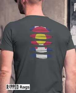 Ripped Rags Colorado Flag Ripped T-shirt Fabric Menswear