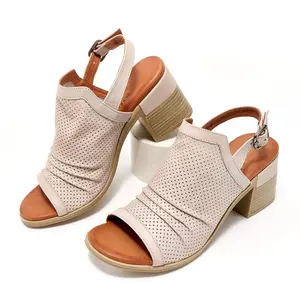 Spring Step Leather Heeled Backstrap Mules - Noctium