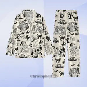 Halloween Hocus Pocus Pajamas Set, Sanderson Sisters Pajamas, Horror Villains Holiday Pajamas, Halloween Witches Sleepwear