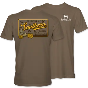 Camo Shotgun Shell Graphic Tee – Southern Hunting Theme Shirt for Outdoorsmen, Country Style Apparel, Rustic Fall Fashion Gift Idea