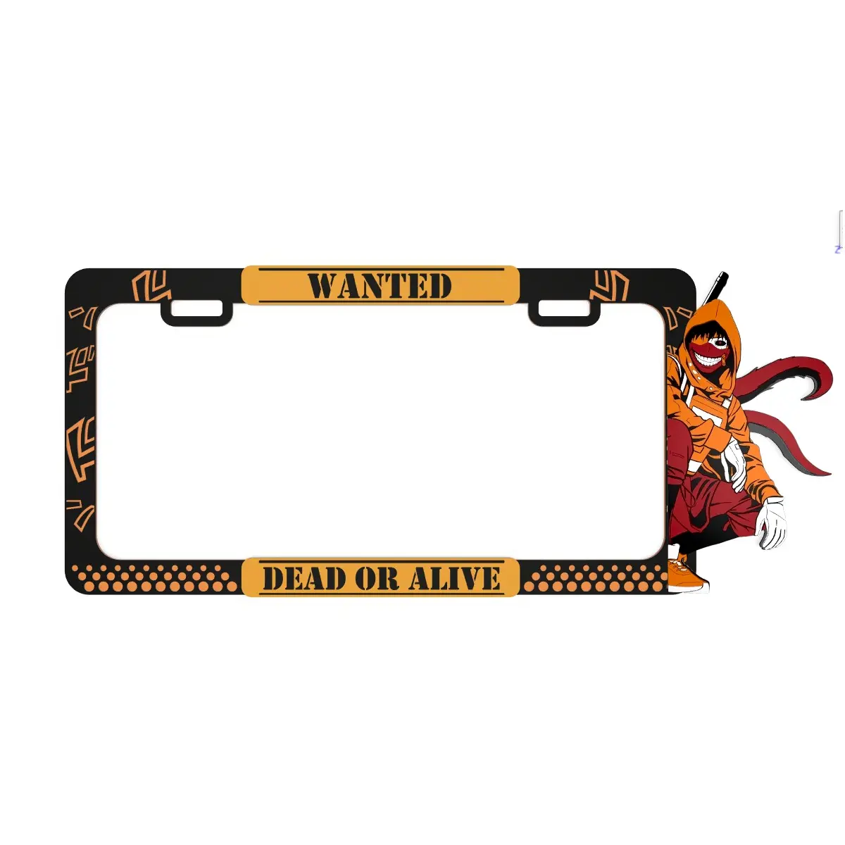 Anime-style car license plate frame, customized in anime and comic style. Make everyone on the road jealous ...