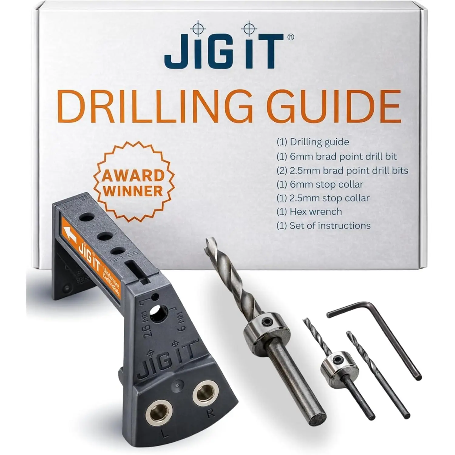 JIG IT Undermount Drilling Guide - ABS Angle Guide w/Inserts - Guide Jig for Blum Tandem & Drawer Slide – Woodworking Includes, Collars & More