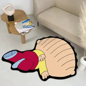 Modern Cartoon Style Carpet Rug, Washable Easy Clean Plush Mat, Contemporary Design for Living Room Bedroom Bedside Sofa Table Closet Study