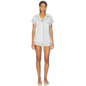 eberjey Gisele Printed Shortie Pj Set in Hanukkah Glow Nouvean Navy
