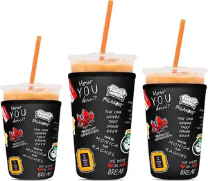 Iced Coffee Sleeve For Cold Coffee Cup - 3 Pack - Drink Sleeve For Ice Coffee Cups Reusable Cup Sleeves For Cold Drinks - Neoprene Cup Sleeve Coffee Sleeves Reusable
