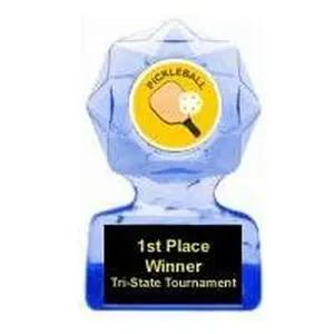BuyAwardsandTrophies Pickleball Blue Star Trophy (5"")