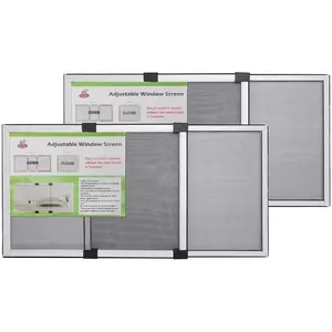 FLYZZZ Adjustable Sliding Window Screen Horizontal (15.74 ''H x 21-40''W) 2 Packs Expandable Window Screen Replacement for Home Medium