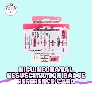 NICU 8th Edition NRP Badge Reference Card: Wearable Neonatal Resuscitation Badge Buddy for Neonatal Intensive Care Nurses, NNPs and Physician Associates