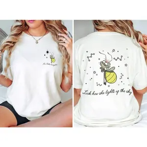 Double Sided Ray Firefly Ma Belle Evangeline Shirt, How She Lights Up The Sky Tiana Princess And Frog T-shirt Couple Matching 100% Cotton