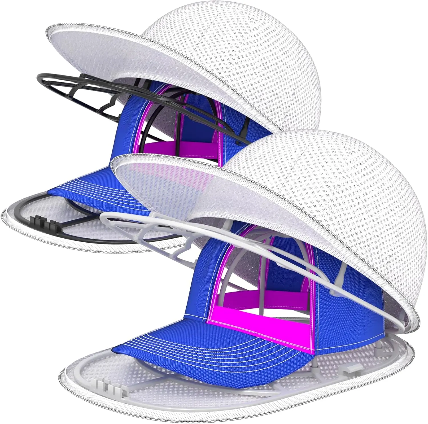 PP Hat Washer Cage with Adjustable Shaper, 1 Pack White (Free Gift-White Zipper Mesh Bag), Laundry Accessory for Adult Caps, Washer/Dishwasher Protection & Organizer, Home Supplies Christmas Gift Option Father's Day Gift, Back to School