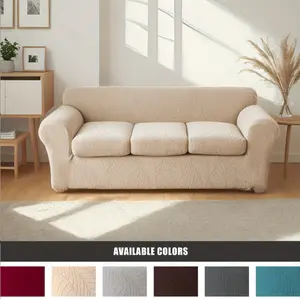 Stretch 3 Seat Sofa Cover Set - Includes 3 Cushion Covers, Soft & Washable Sofa Slipcover, Non-slip Comfort Slipcover for Living Room